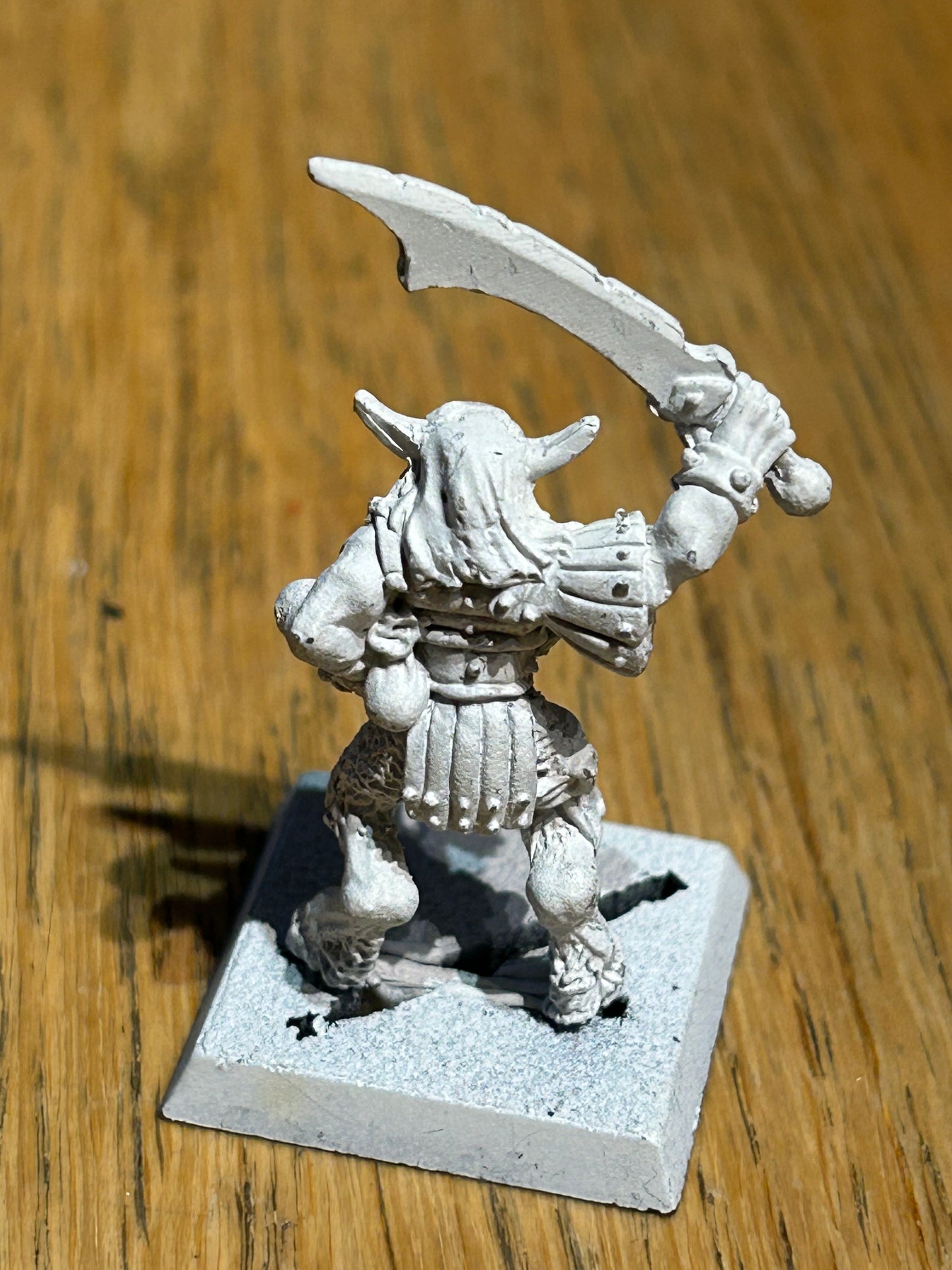 Vintage Warhammer fantasy Beastman of chaos, possibly slaanesh, with sword Slorta Vileblade Realm of Chaos 1980s Beastmen Metal
