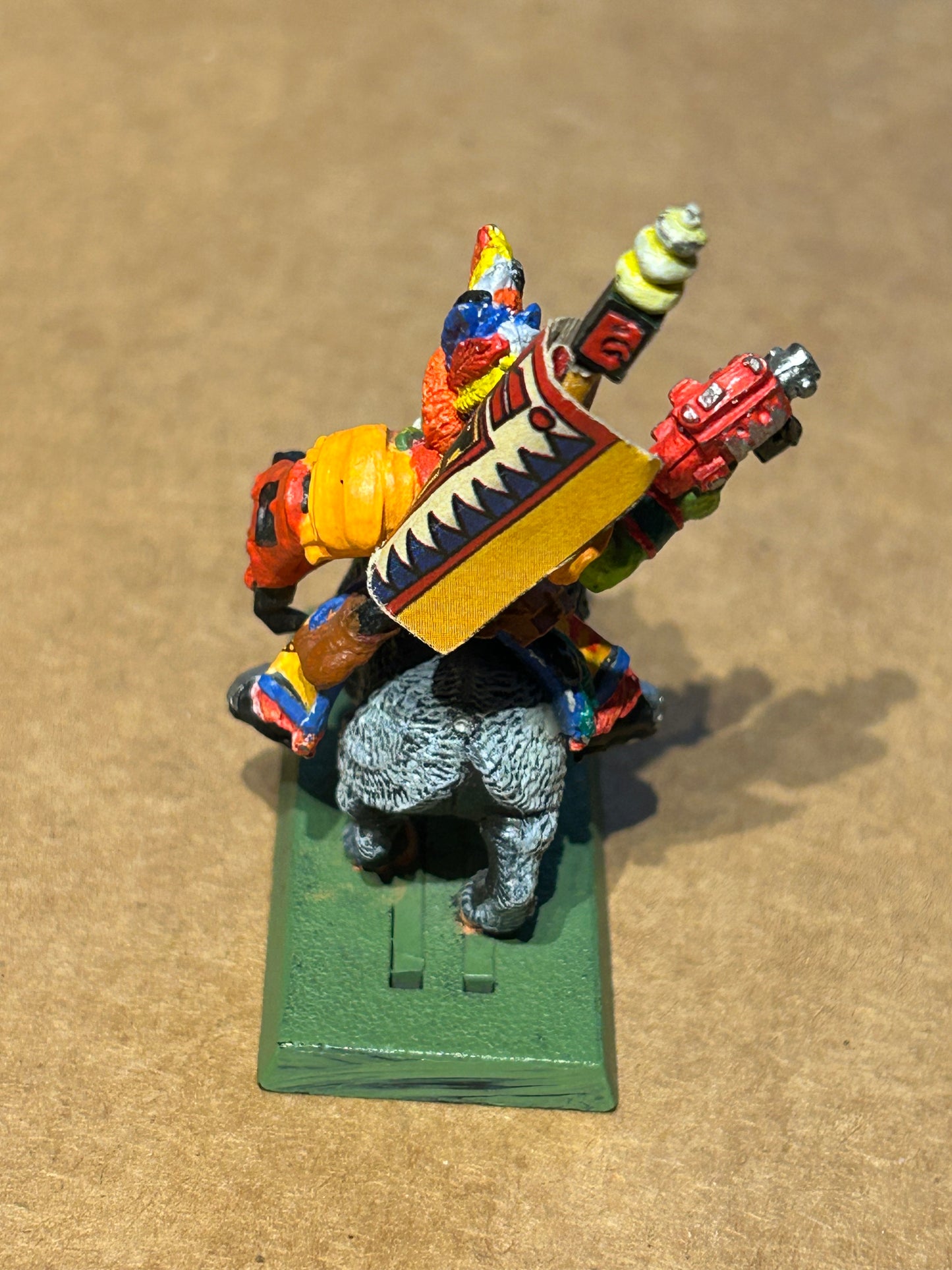 Warhammer 40K - Space Ork SNAKEBITE BOARBOY nob on cyboar - METAL 2nd Edition Orks Boy