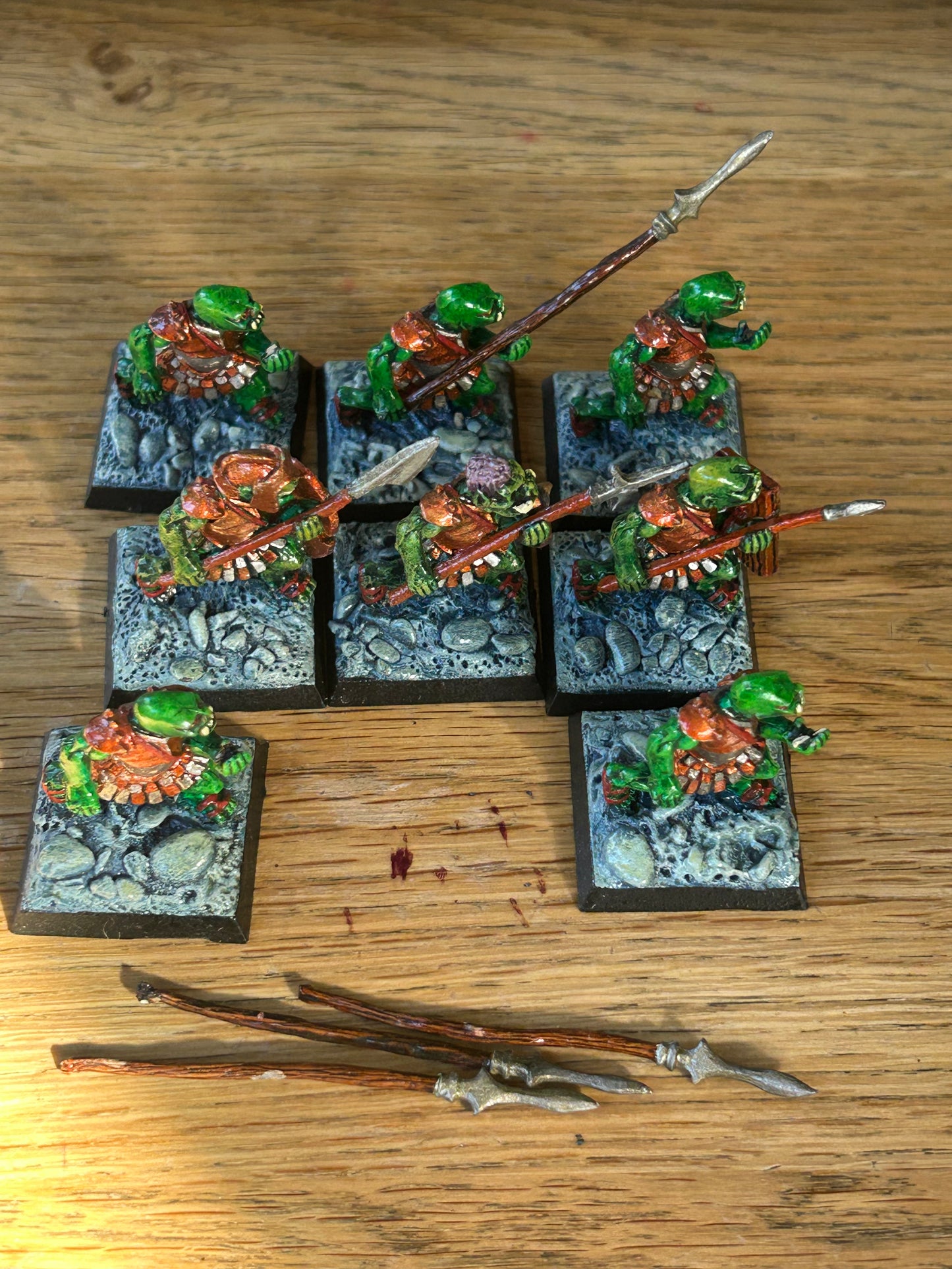 RAFM miniatures orcs with 2 handed weapons x 8 (one is missing a weapon)