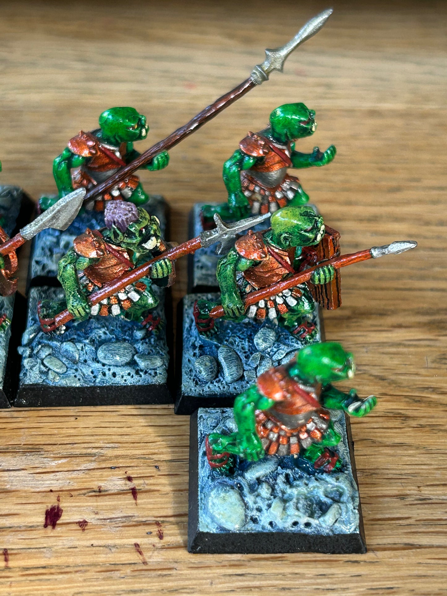 RAFM miniatures orcs with 2 handed weapons x 8 (one is missing a weapon)