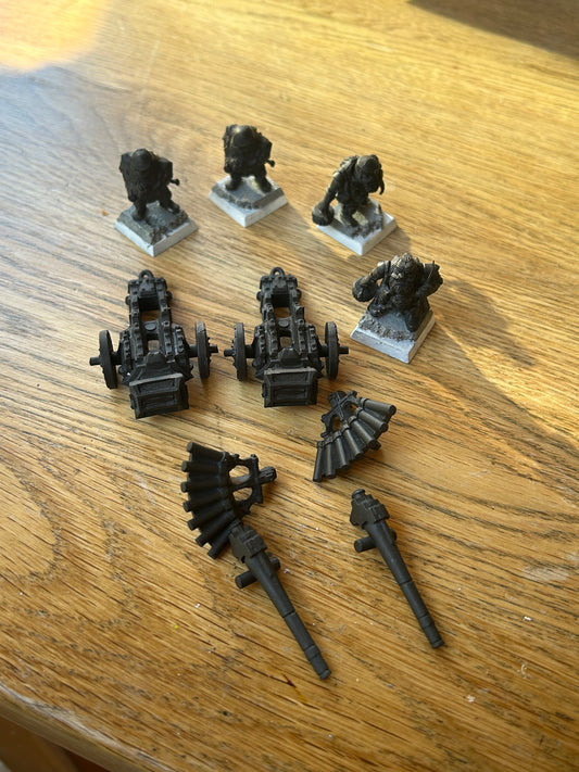 Warhammer fantasy proxy mantic dwarf artillery x2