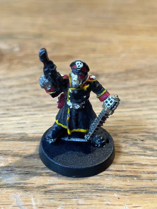 Rogue Trader Imperial Guard Commissar with las pistol and chain sword  40k Metal Citadel