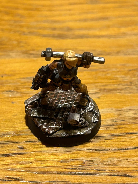 Necromunda Escher Juve with Stub Gun and Pick Metal Citadel 40k (no tab but nicely based and decent paintjob)