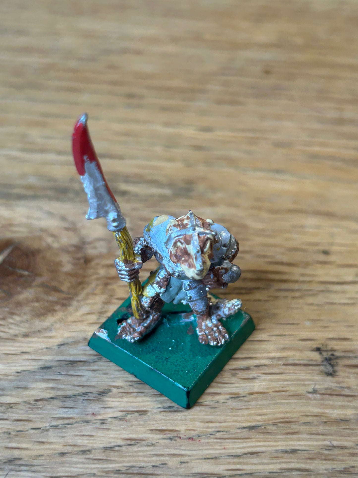 Warhammer fantasy C47 Skaven Clan Rat Krey with spear/halberd Metal Chaos Ratmen Citadel 1987