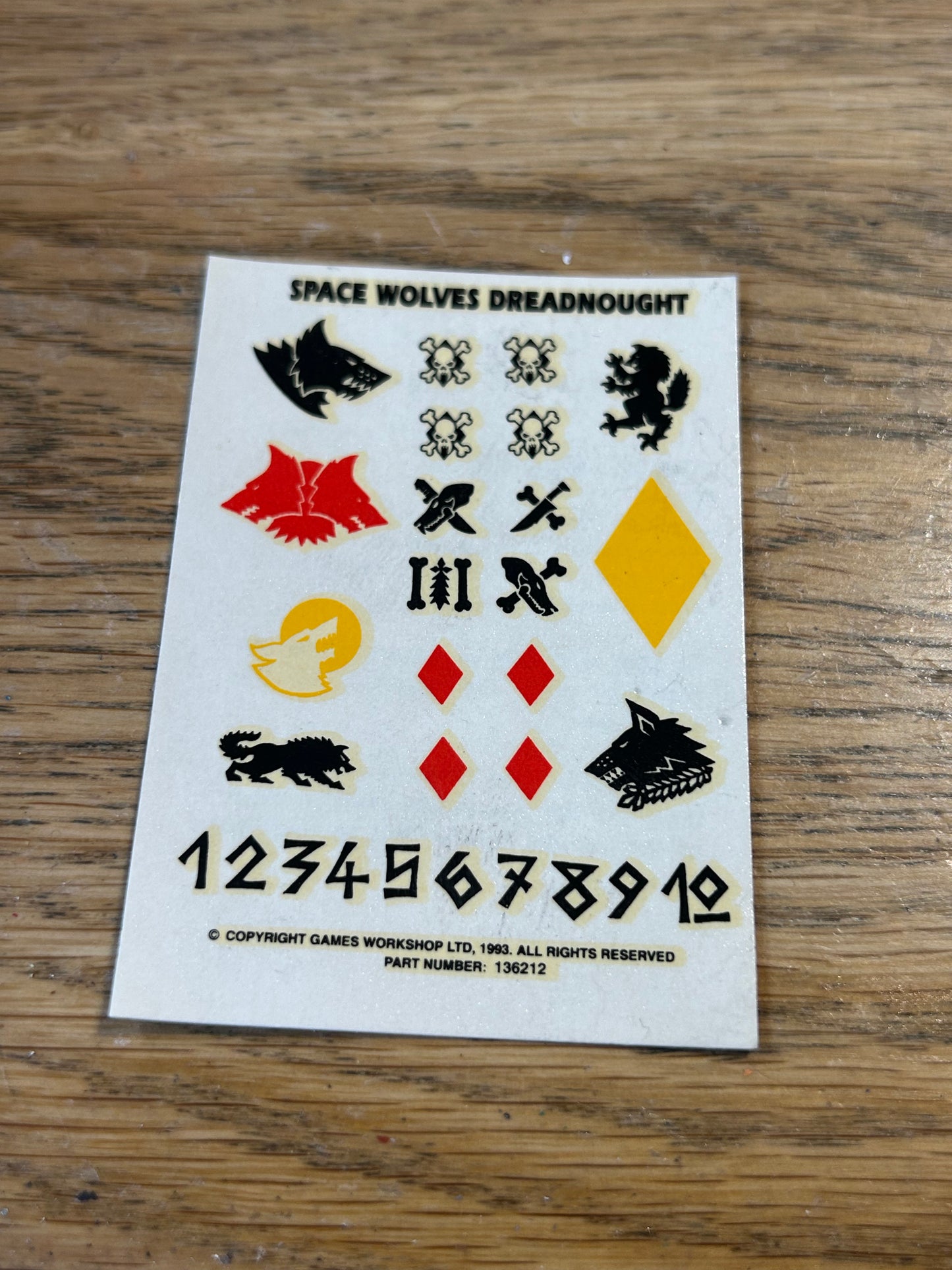 40k Space wolves Dreadnought Classic Transfer Sheet (2 available)