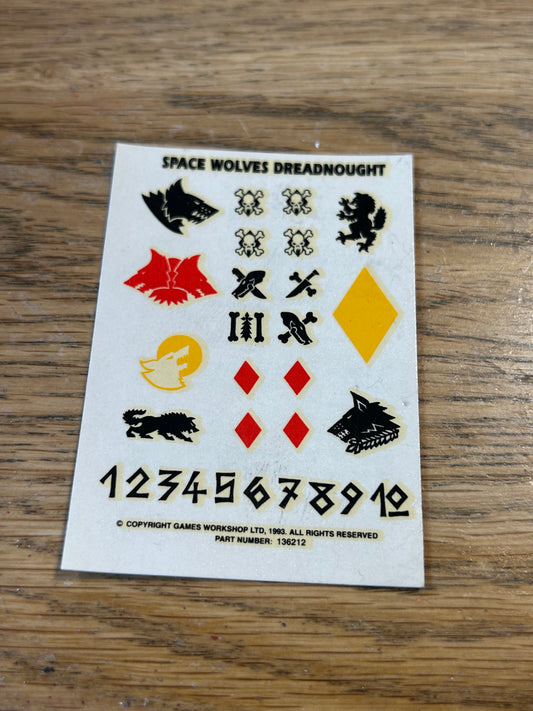 40k Space wolves Dreadnought Classic Transfer Sheet (2 available)