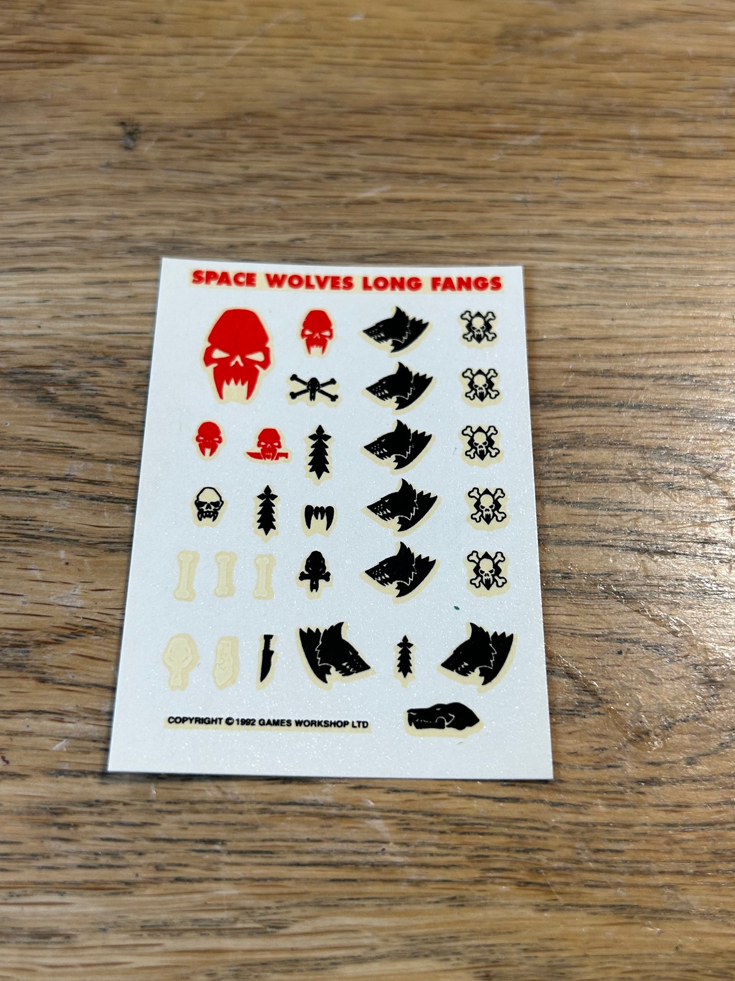 40k Space wolves long fangs Transfer Sheet