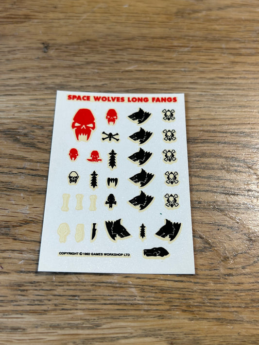 40k Space wolves long fangs Transfer Sheet