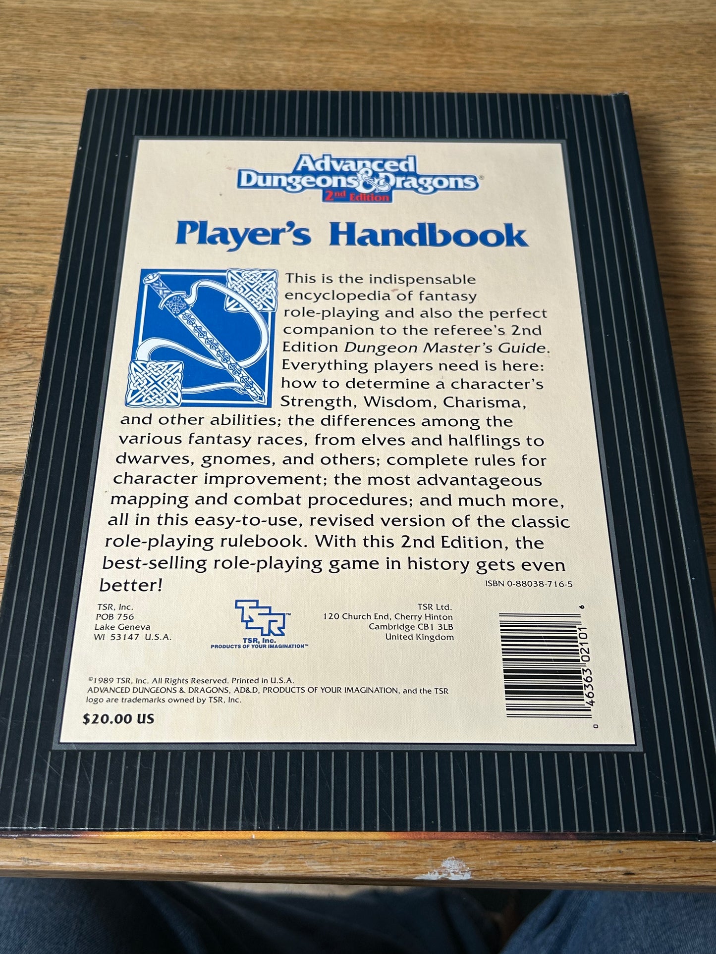 ADVANCED Dungeons & Dragons 2nd Edition Player's Handbook 2101