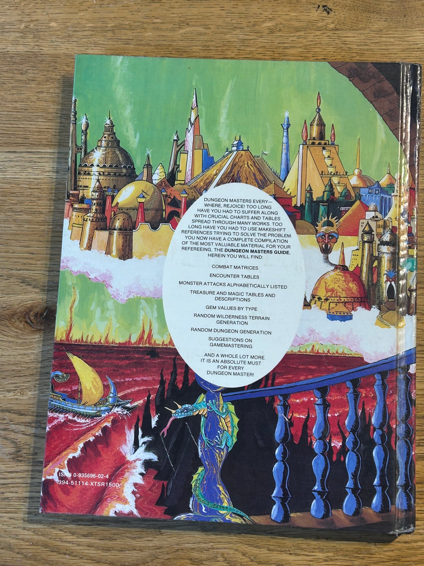 Advanced Dungeons & Dragons Dungeon Masters Guide  - 1979 TSR (has been coated in a layer of plastic wrap to protect the book and has the previous owner’s name in it as well as a very lovely dedication from his fellow players)