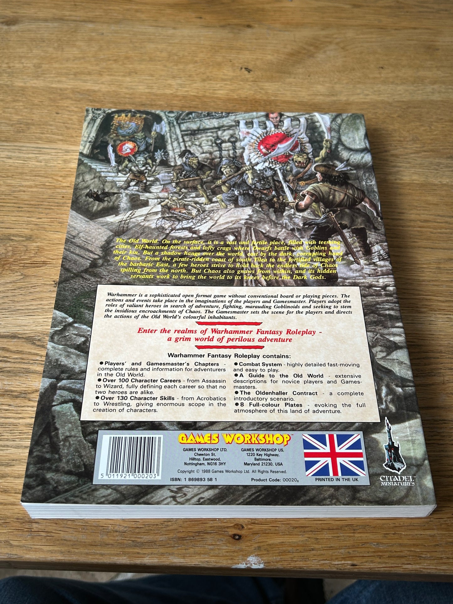 Warhammer Fantasy Roleplay 1st Edition Rulebook Softcover Games Workshop