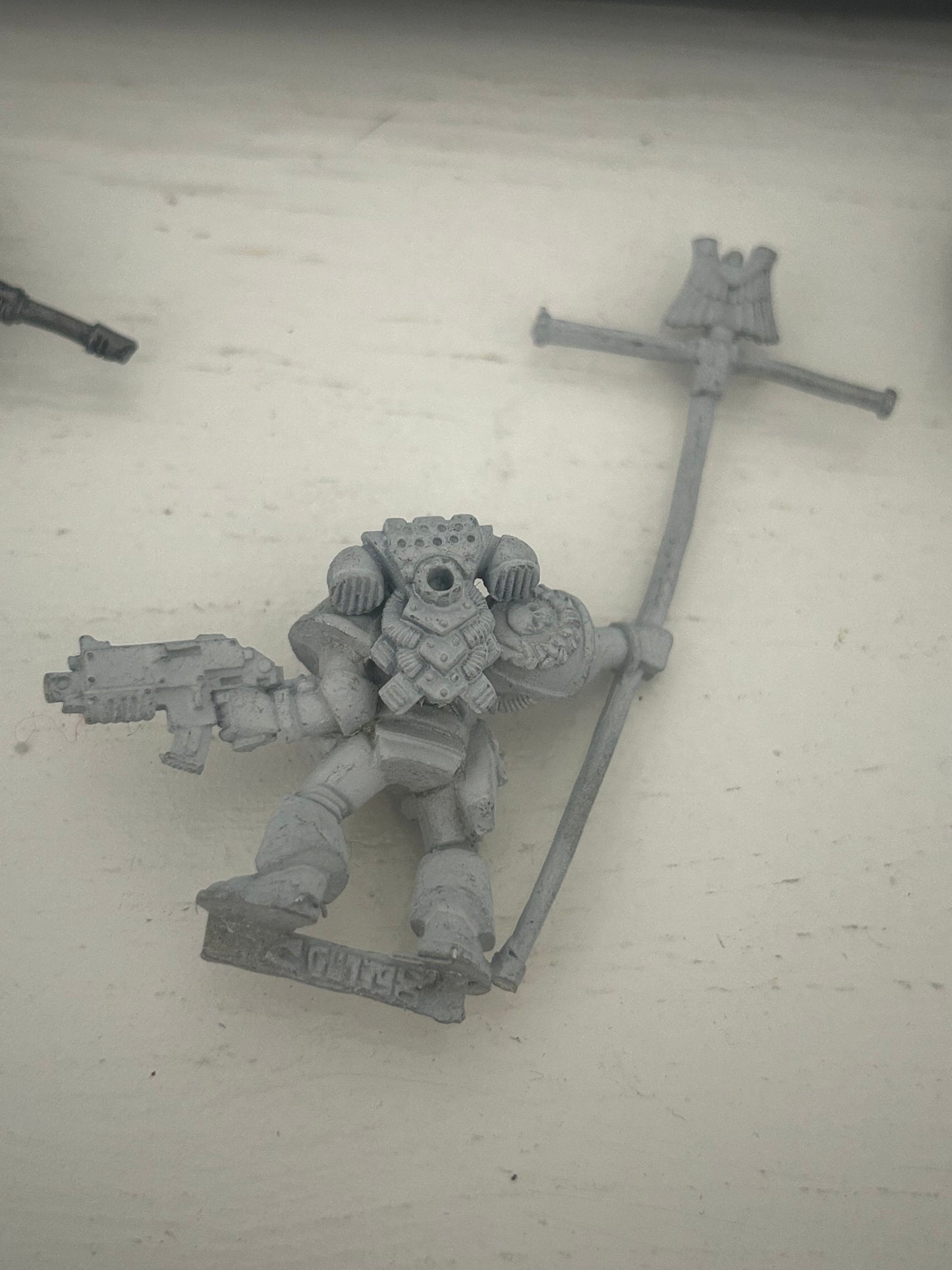 SPACE MARINE COMMAND STANDARD BEARER Metal Marines Army Warhammer 40K 1990s