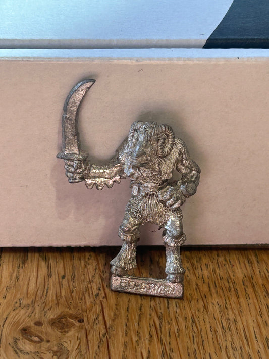 Realm Of Chaos Beastman with sword Bob Olley  Metal Citadel 80s Beastmen warhammer fantasy