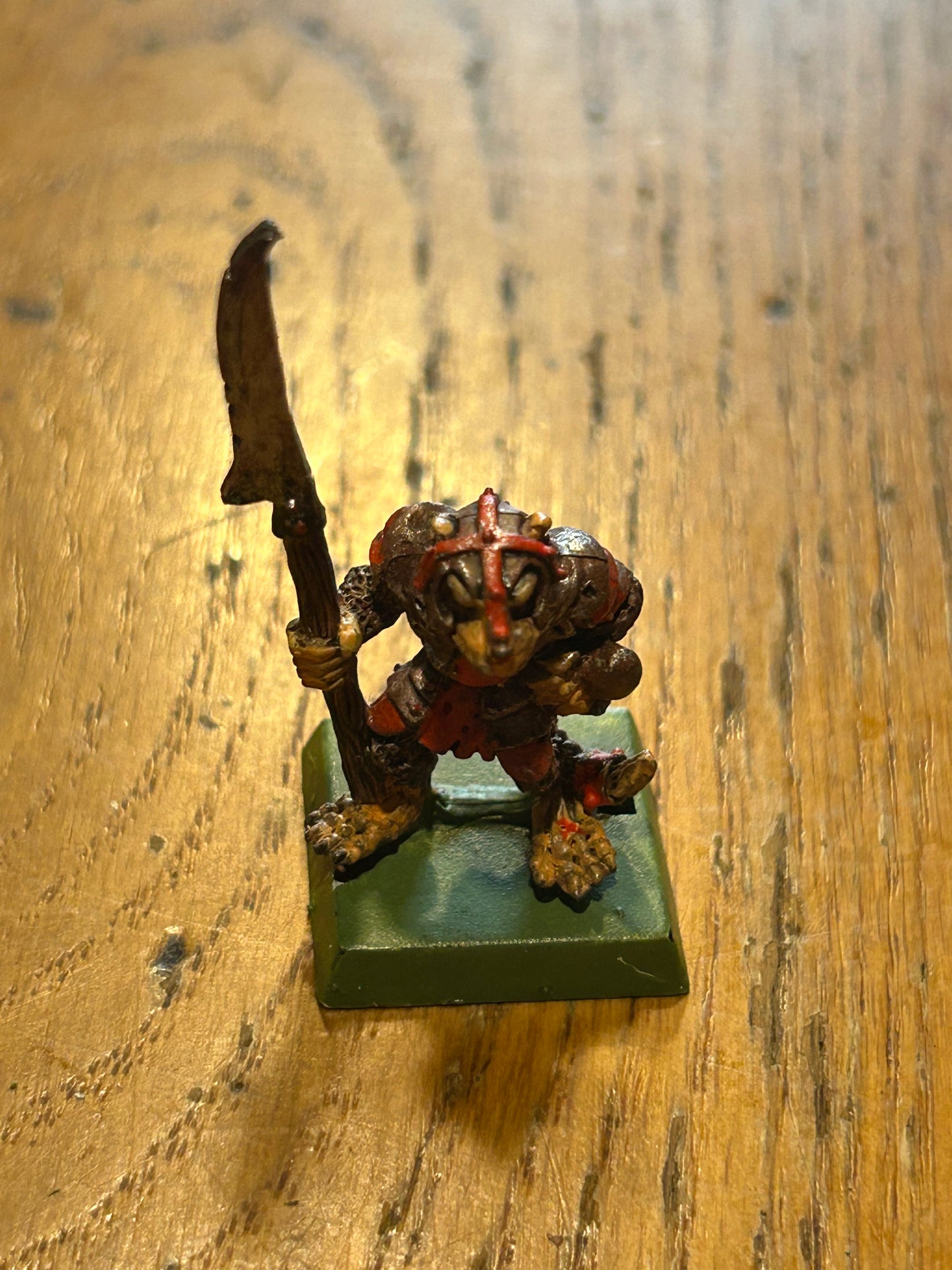 Warhammer fantasy C47 Skaven Clan Rat Krey with spear/halberd Metal Chaos Ratmen Citadel 1987