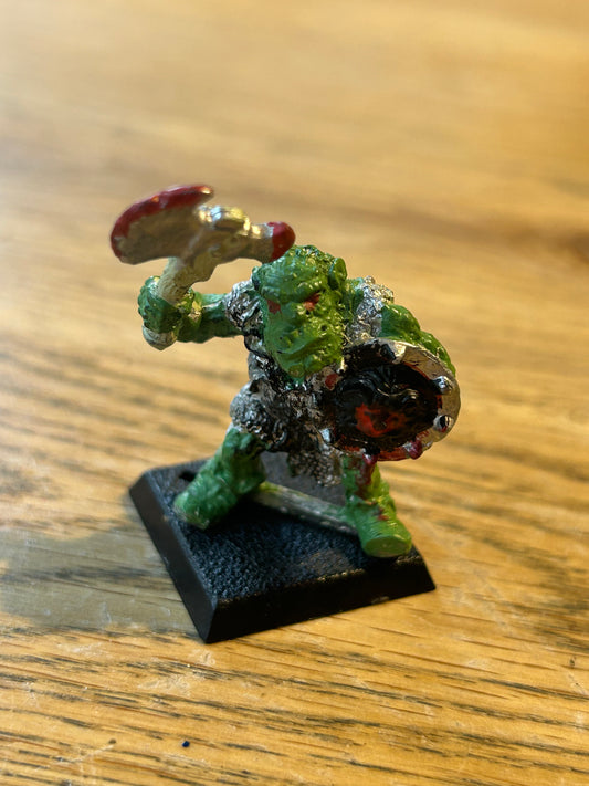 Iron claw orc with axe and shield warhammer fantasy orcs and goblins