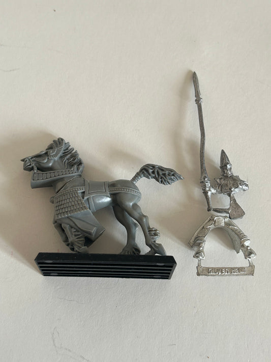 Warhammer Fantasy Old World High Elf silver helm on horse