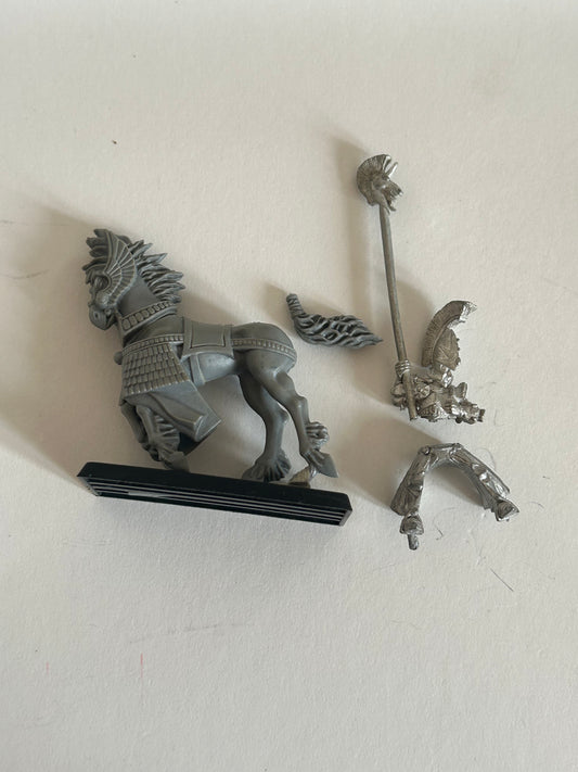 Warhammer Fantasy Old World High Elf silver helm standard bearer on horse