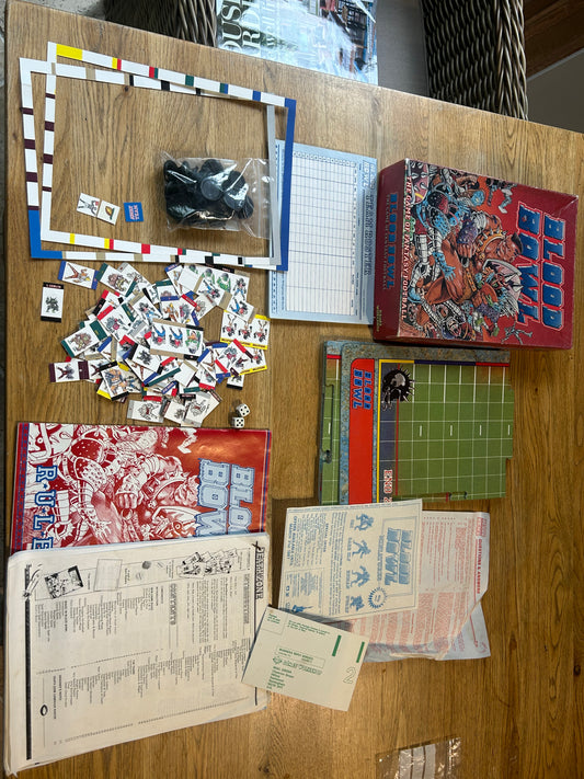 Blood Bowl 1st Edition Board Game (1986) (missing one home team points marker) includes photocopy of death zone rules