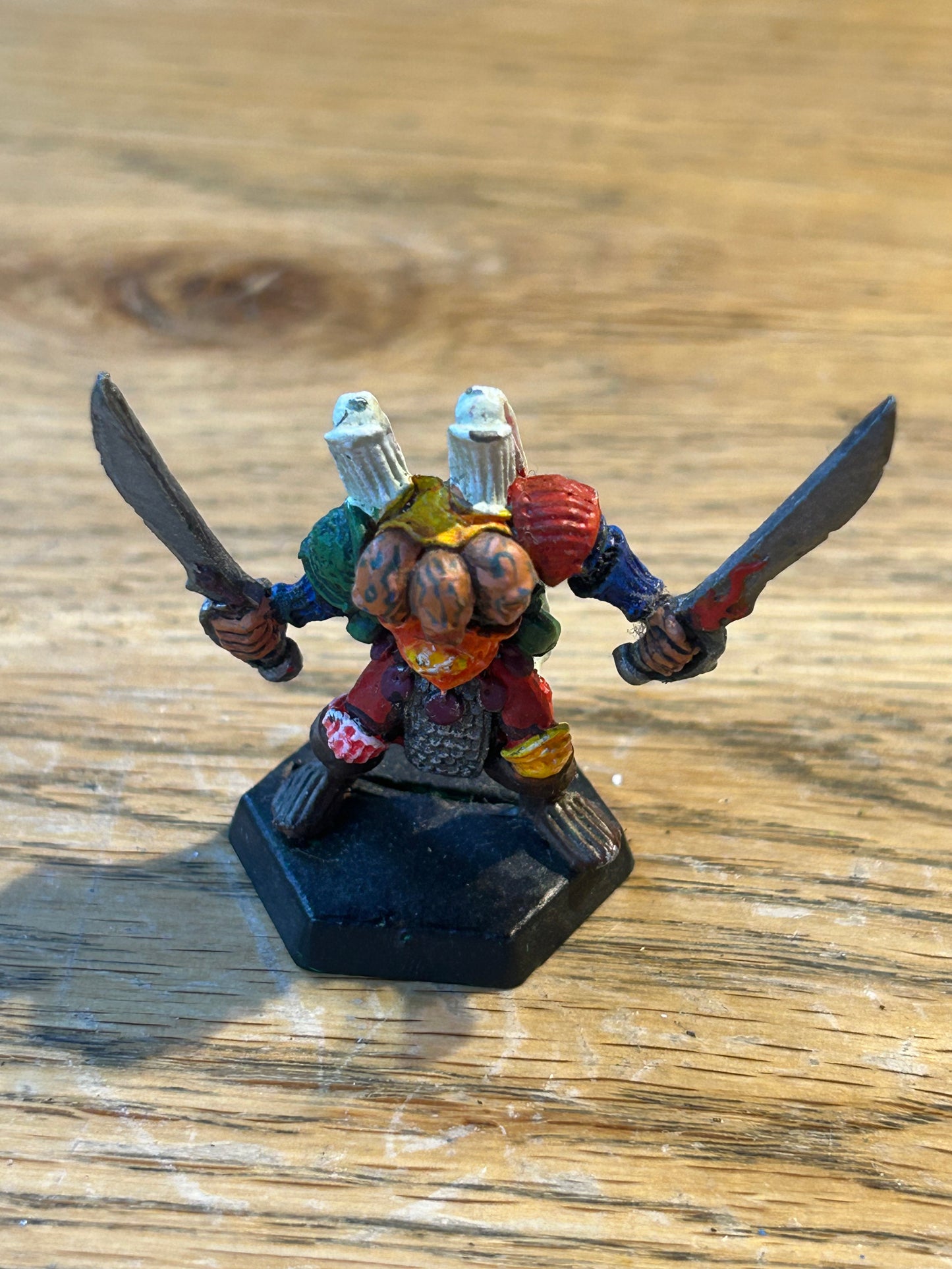 Vintage Warhammer Chaos Tzeentch Champion 'Three Heads' Realm of Chaos Metal