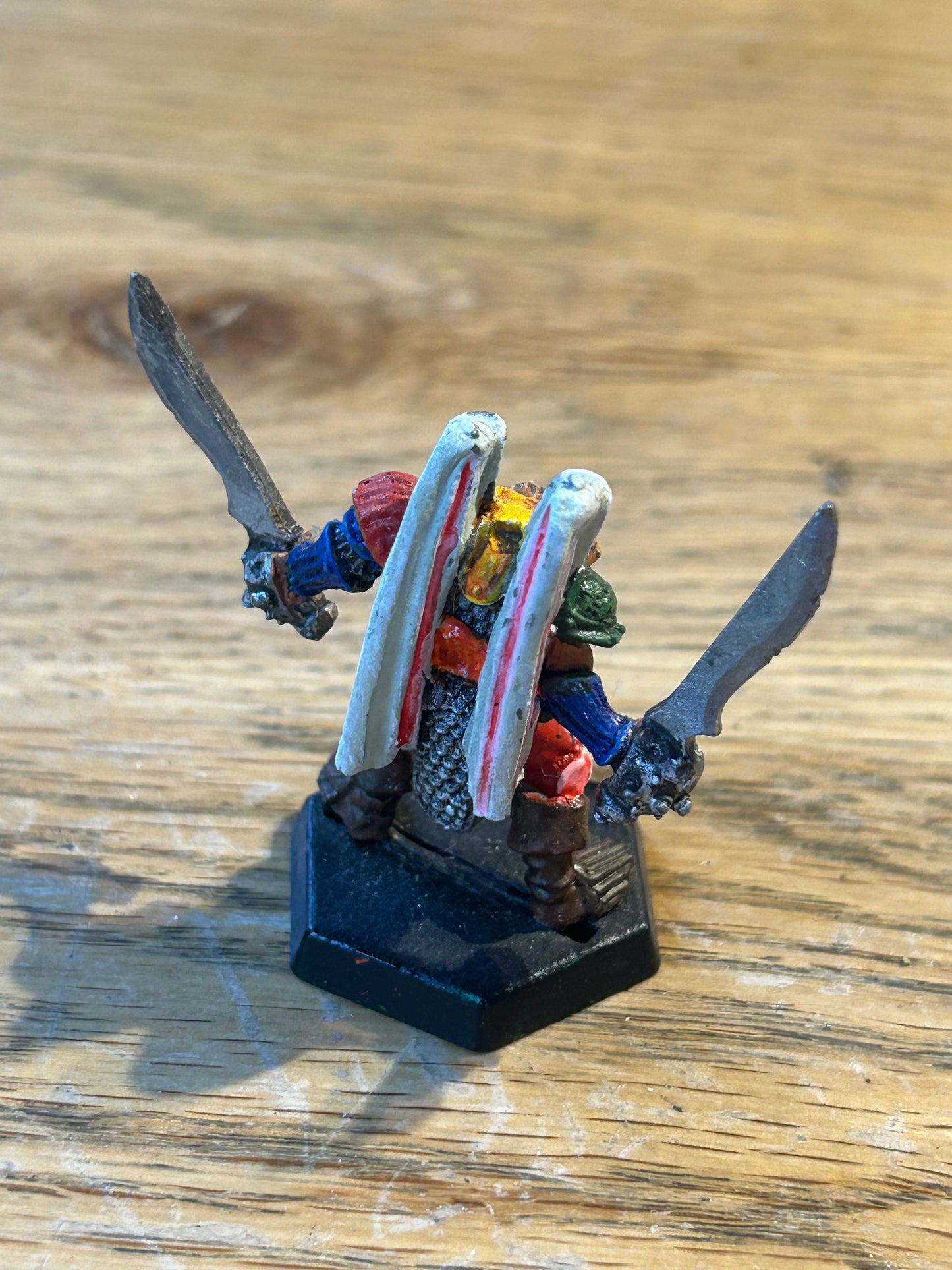 Vintage Warhammer Chaos Tzeentch Champion 'Three Heads' Realm of Chaos Metal