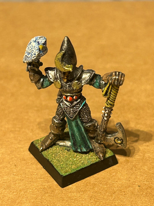 (Copy) Warhammer Fantasy Old World Wood Elf champion/hero with axe and bird
