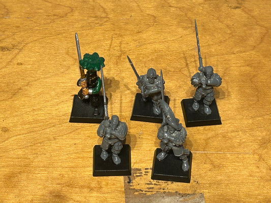 Warhammer fantasy empire greatswords x5 (one has a bretonnian helmet)