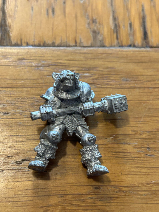 Warhammer Citadel Chaos Champion of Khorne with Hammer Metal Figure 1987 021915 (no tab)