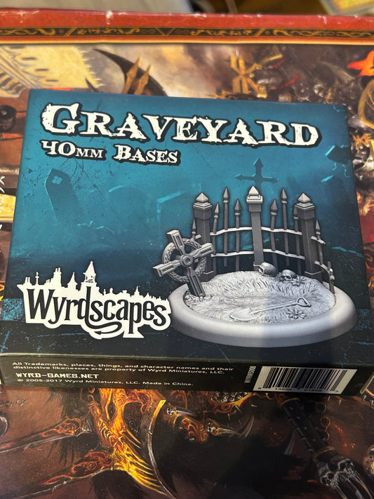 Wyrdscapes 40mm Graveyard Bases box new on Sprue