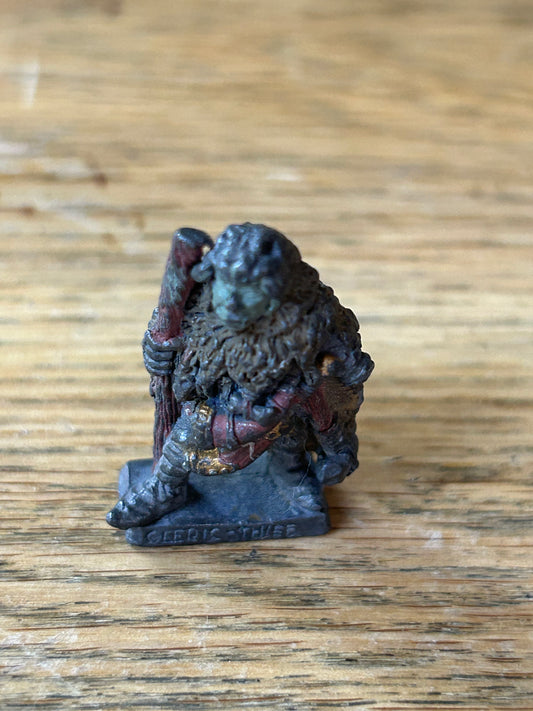 Citadel Warhammer 80s pre-slotta C10 Half Orc cleric-thief (broken top of staff)