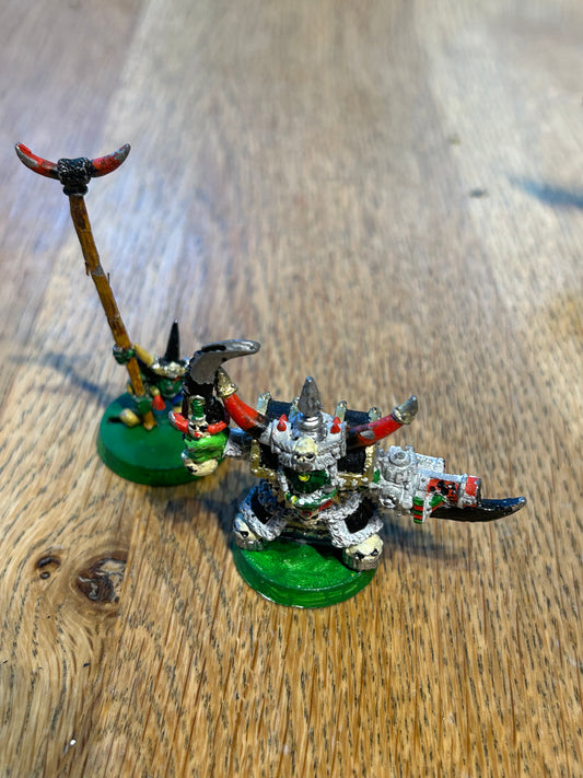 Classic Warhammer 40k Ork Warlord Ghazghkull Thraka & Makari Gretchin Metal 1992