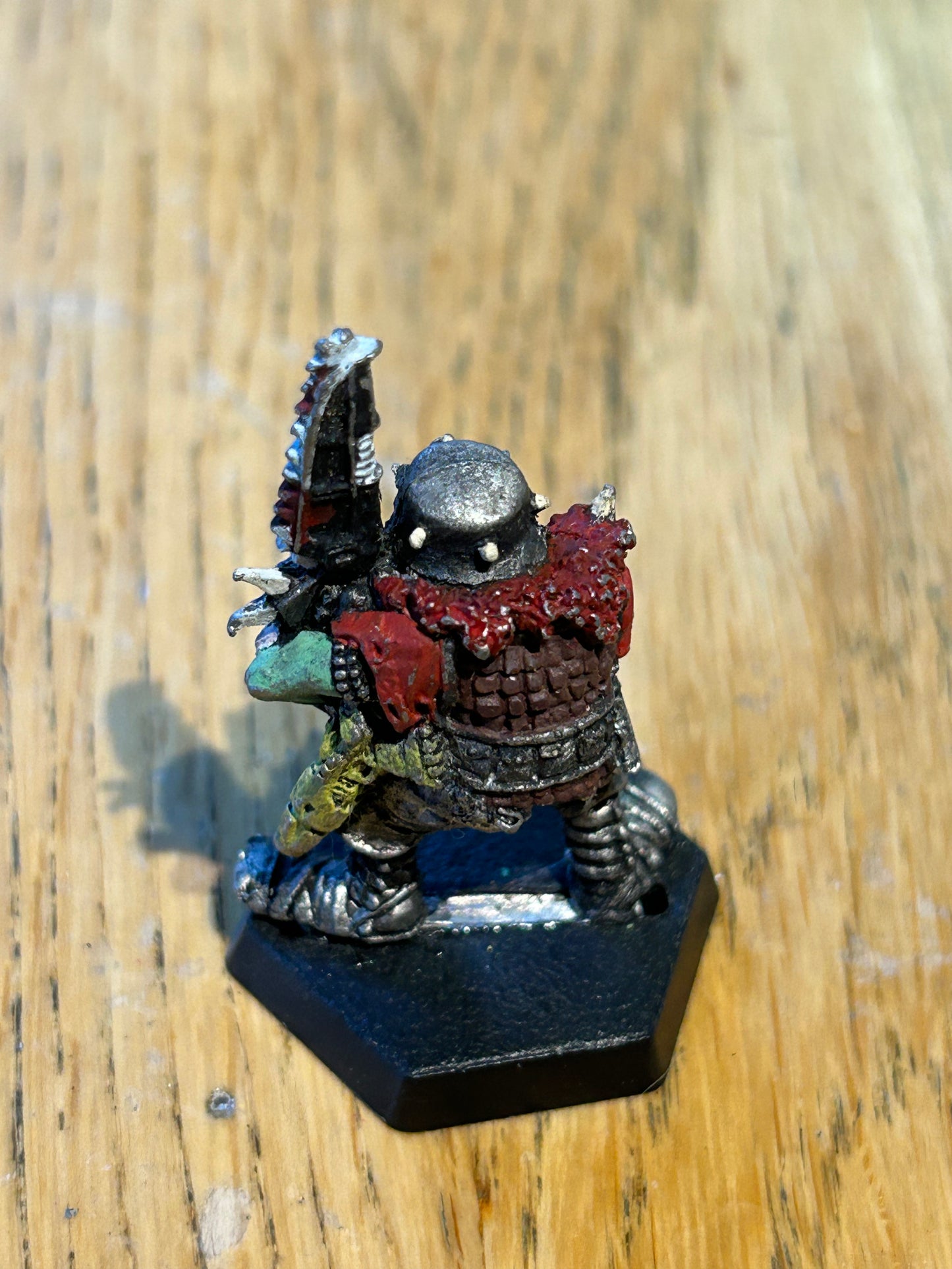 Citadel Warhammer 40K Ork Space Raider Trooper Thrugg Bullneck Ork Warboss nob (top of chain sword has worn down)