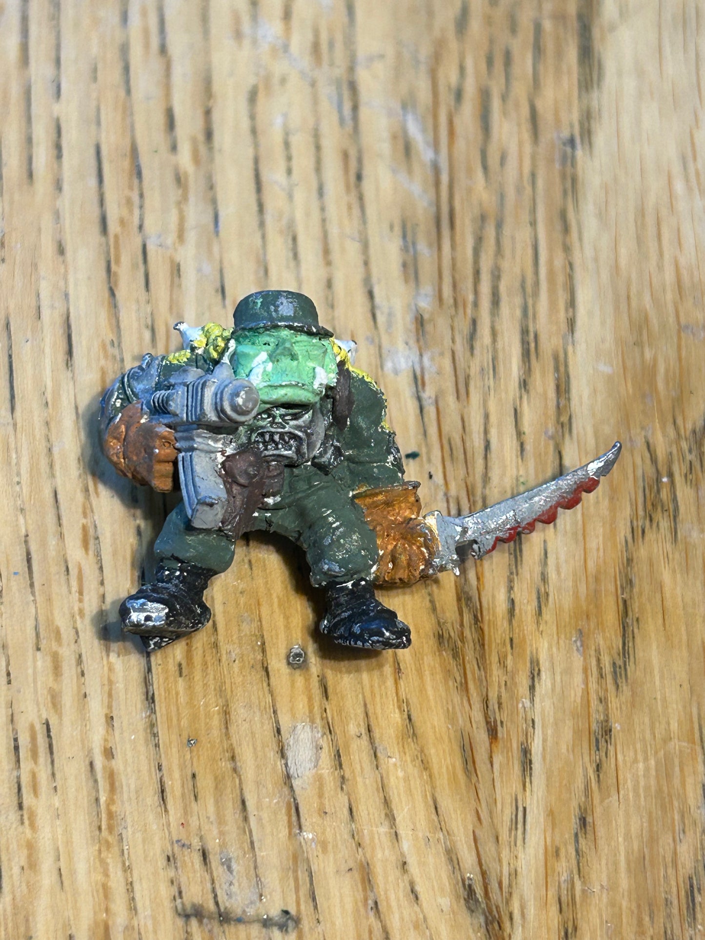 Ork Boy with Bolta & Gutrippa Spiky Eddi Citadel GW Rogue Trader 1980s Metal