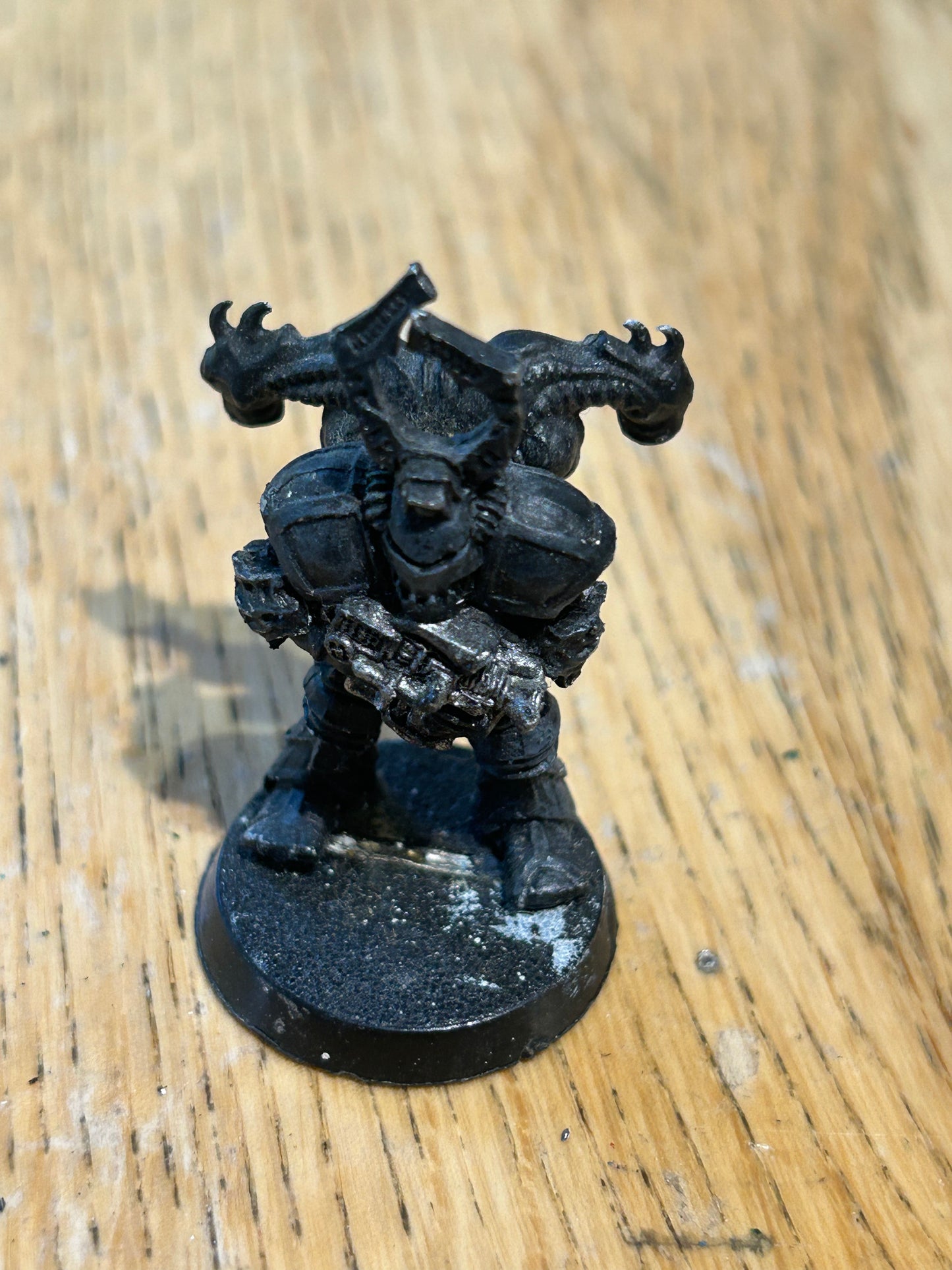 Vintage Warhammer 40k Chaos Renegade with Bolter Metal with backpack