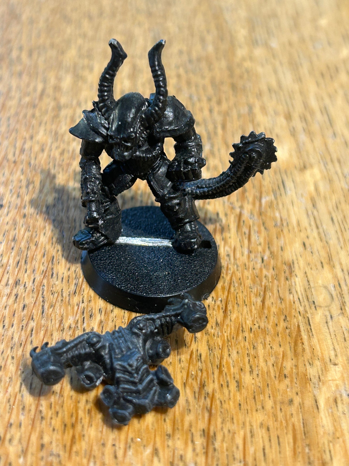 Vintage Warhammer 40k Chaos Renegade with power saw with backpack