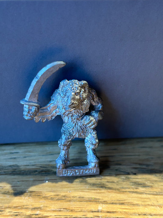 Realm Of Chaos Beastman with sword Bob Olley  Metal Citadel 80s Beastmen warhammer fantasy