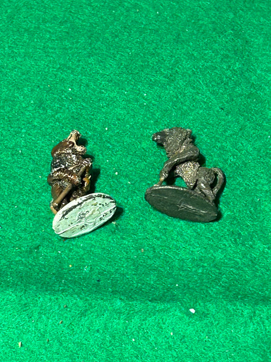 Citadel miniatures rune quest baboon adventurer and baboon with spear (both have broken spears)