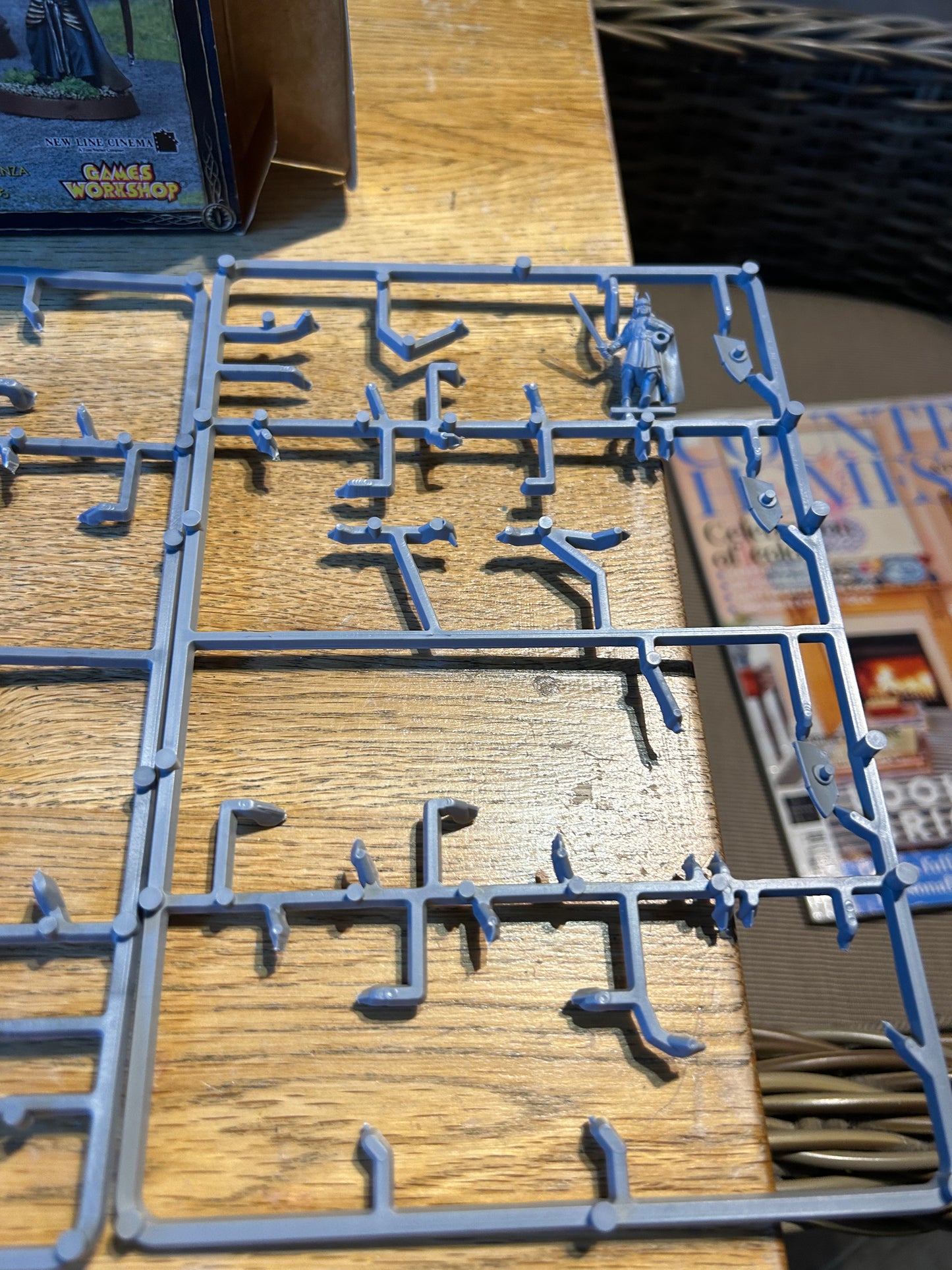Warriors of the last alliance box set (mixture of two boxes, contains 9 men on Sprue and one that has been taken off the Sprue, three painted men, 6 elves with swords and 4 with bows)