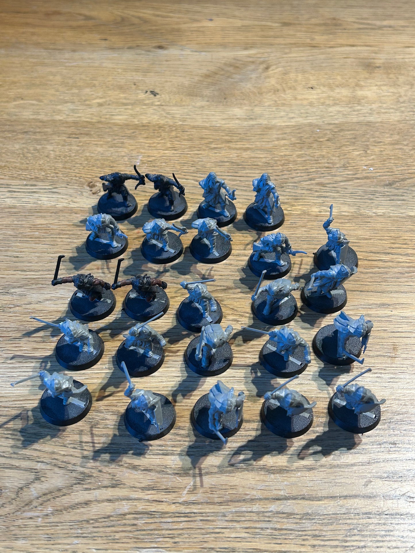 Uruk-hai Scouts x24, full set of 8 archers, 8 sword and shield, 8 sword. MESBG
