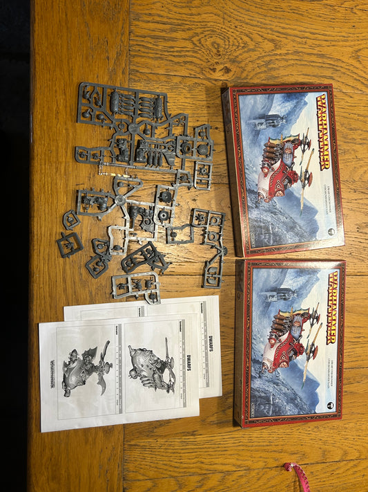 Warhammer fantasy mostly empty dwarf gyrocopter boxes x2 (just contains some spare bits but some people might want the nice old boxes)