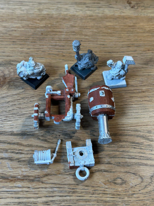 Warhammer Fantasy Old World metal dwarf flame cannon complete