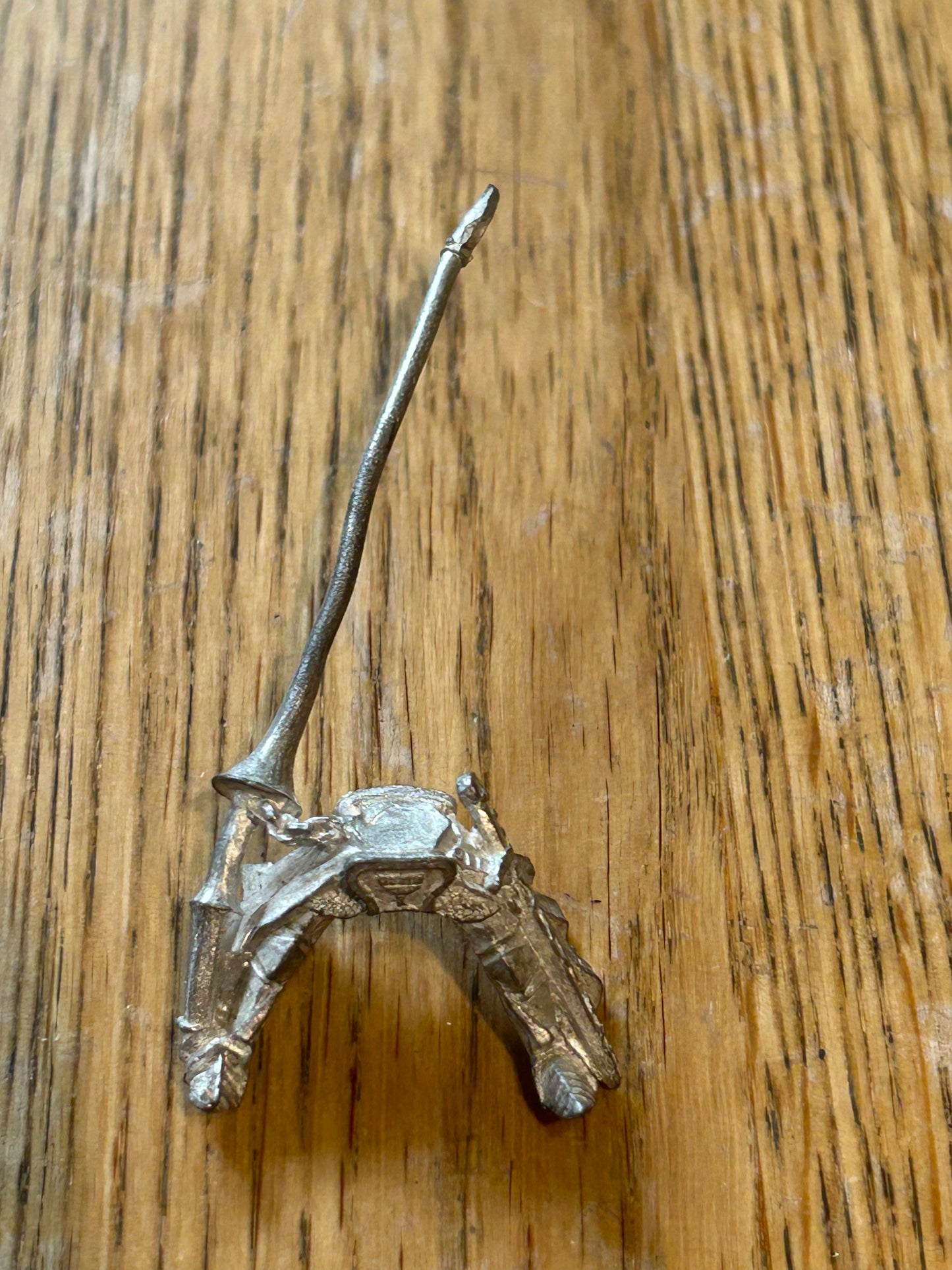 Warhammer Fantasy Battle Bretonnian grail Knight standard Legs and lance Spare Part Metal (lance has a little bending)