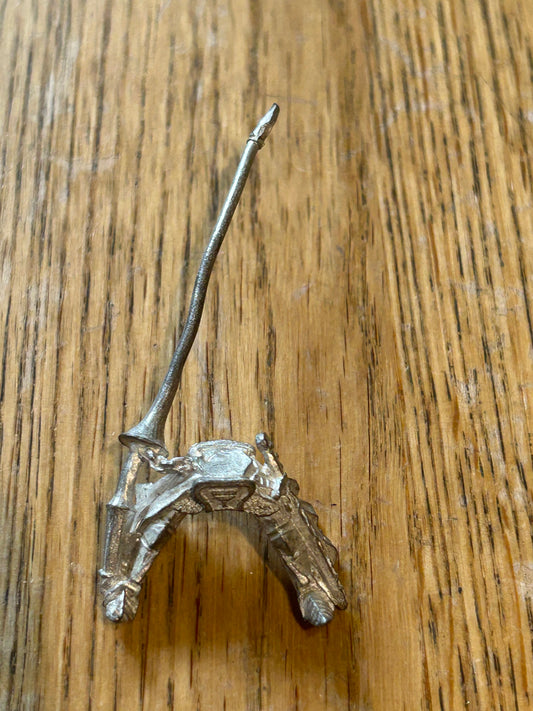 Warhammer Fantasy Battle Bretonnian grail Knight standard Legs and lance Spare Part Metal (lance has a little bending)