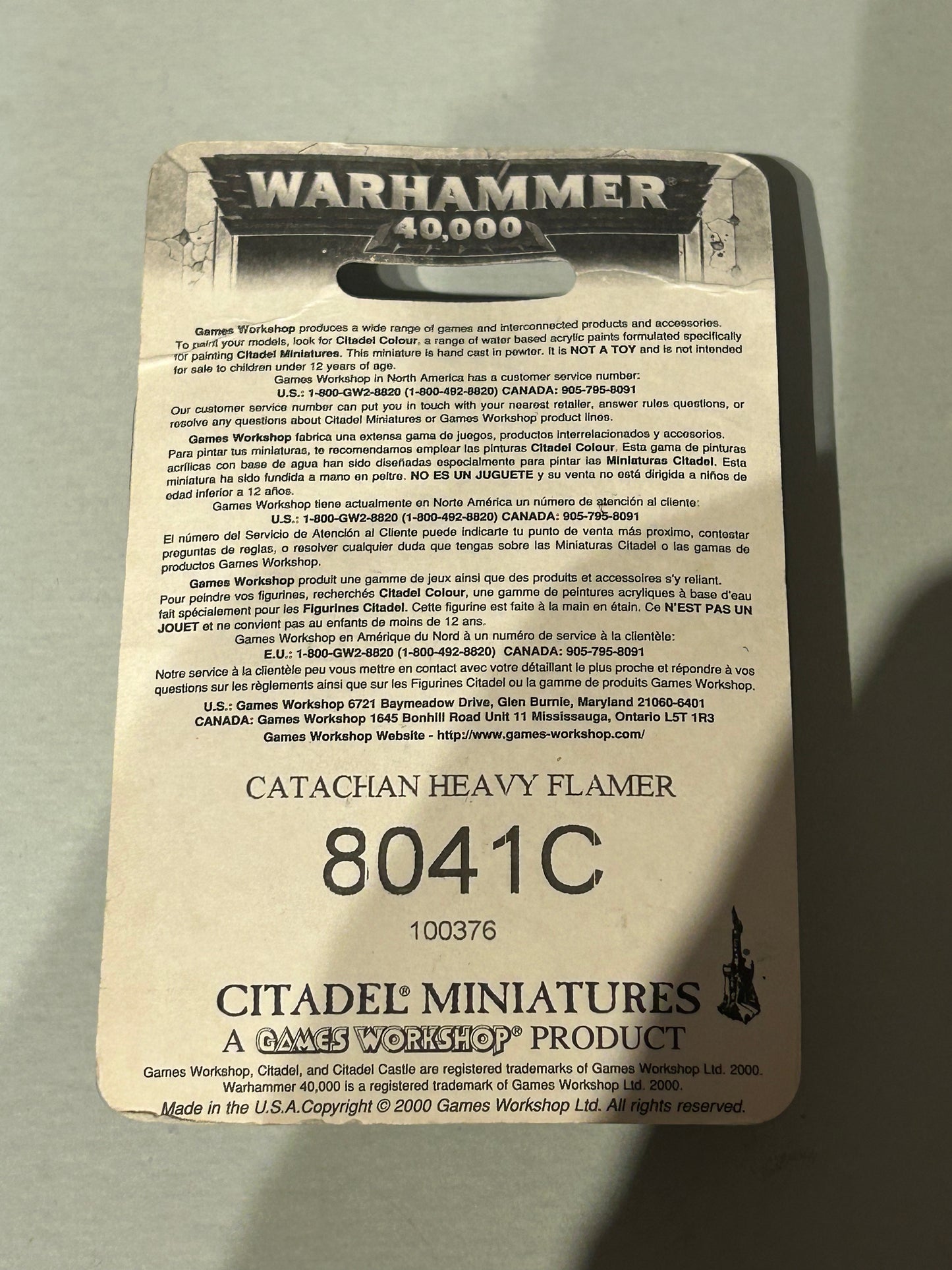 Vintage Warhammer 40K - Imperial Guard - Catachan Heavy Flamer Unit sealed blister