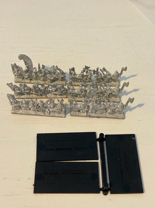 Warhammer Warmaster Kislev Axemen And Axemen Command. Metal. 3 bases