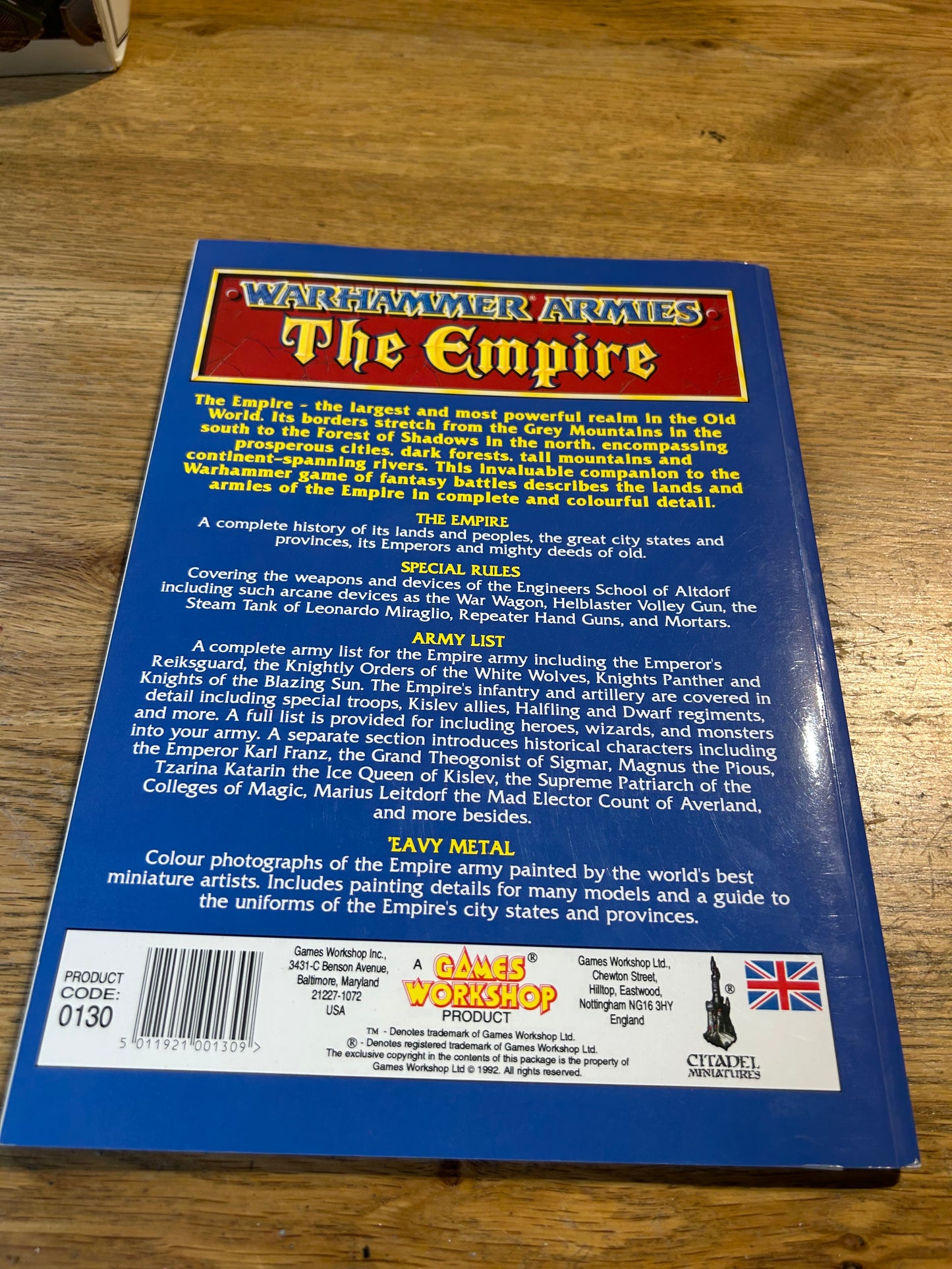 The Empire Army Book  4th Edition - Empire -  Warhammer Fantasy