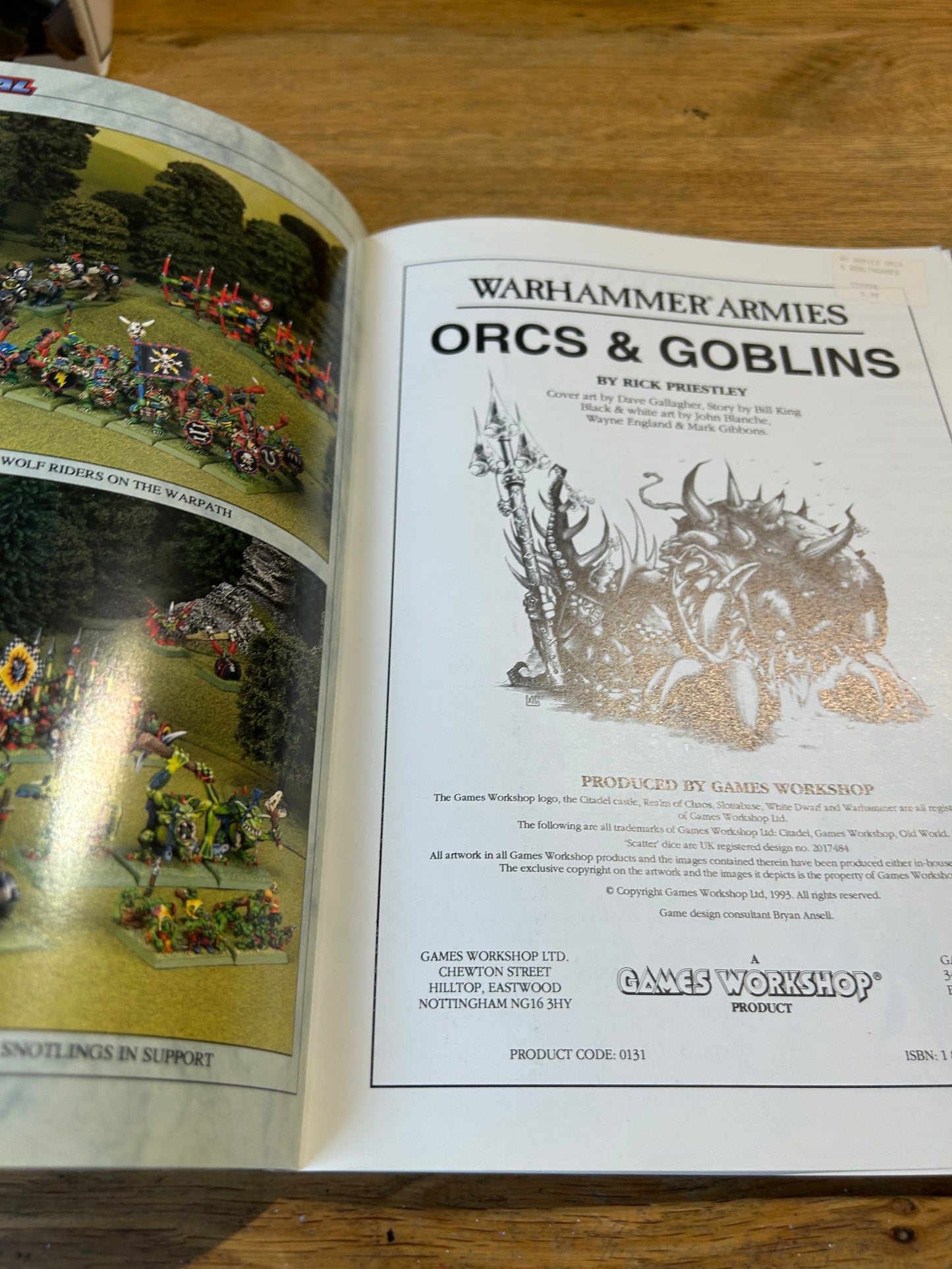 Orcs And Goblins Armies Book Warhammer Fantasy Battle 4th edition (mild wear)