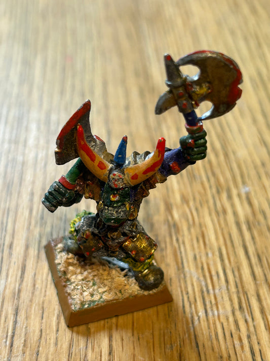 BLACK ORC big boss Metal Orcs Army Painted Warhammer 1990s 
 chaos dwarfs