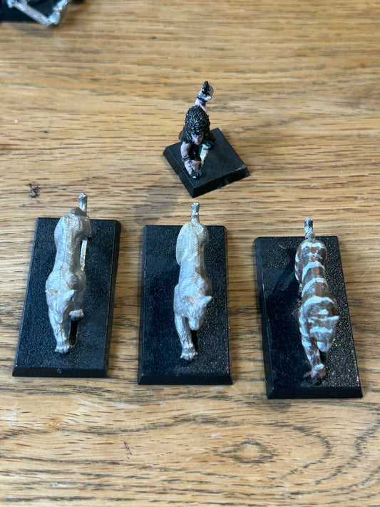 Citadel Miniatures Elven Animal Keeper (ELF5) - wild cat Keeper and 3 wild cats