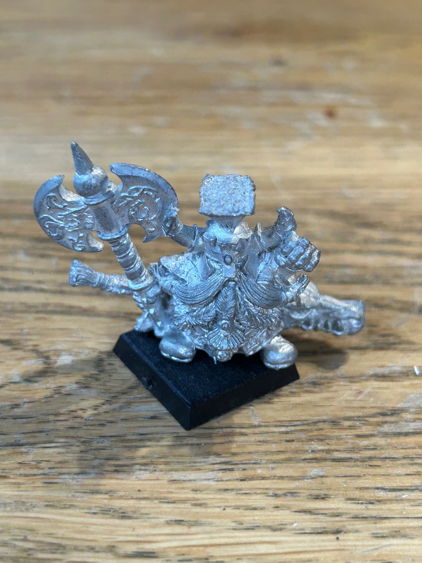 WARHAMMER Metal Miniature DWARF UNGRIM IRONFIST figure 1990s (no banner)