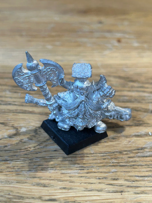 WARHAMMER Metal Miniature DWARF UNGRIM IRONFIST figure 1990s (no banner)